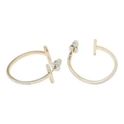 Tiffany&Co. T Draht Hoop Ohrring Damen 【Gebraucht】