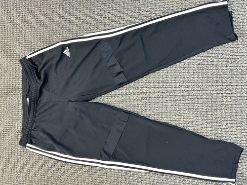 Adidas Jogger Pants Mens Extra Large XL Black Adjustable Waist Ankle Zip Taper - Picture 7 of 15