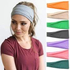 Twist Cotton Headband Wide Turban Knotted Sport Casual Unisex Hair Accessory
