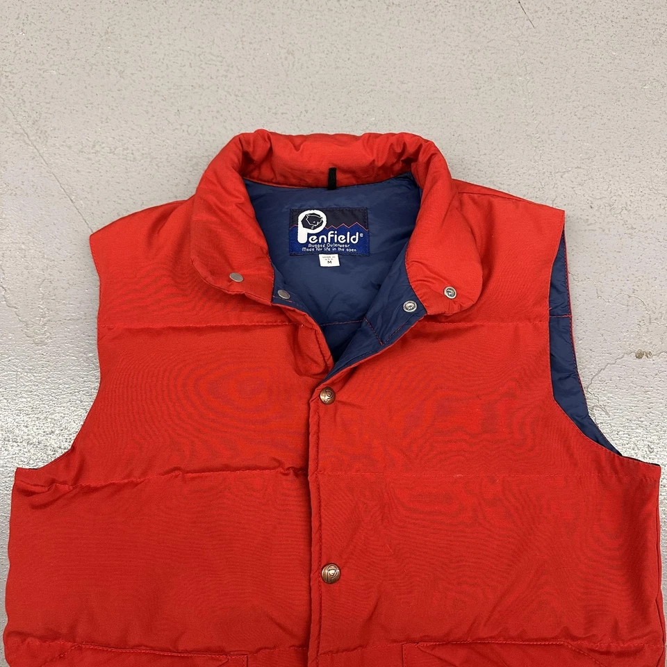 Vintage Penfield Vest Mens Medium Red Down Puffer Made USA Outdoors 80s - Image 3 of 4