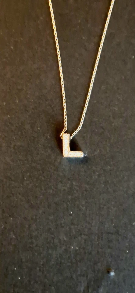 Lindo collar hecho a mano 925 SS inicial L ideal para poner Foto 4 de 4