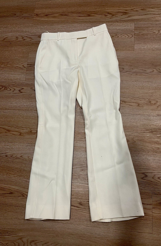 McQ Women’s Ivory Dress Pants Solid Flat Front Dry Clean Only