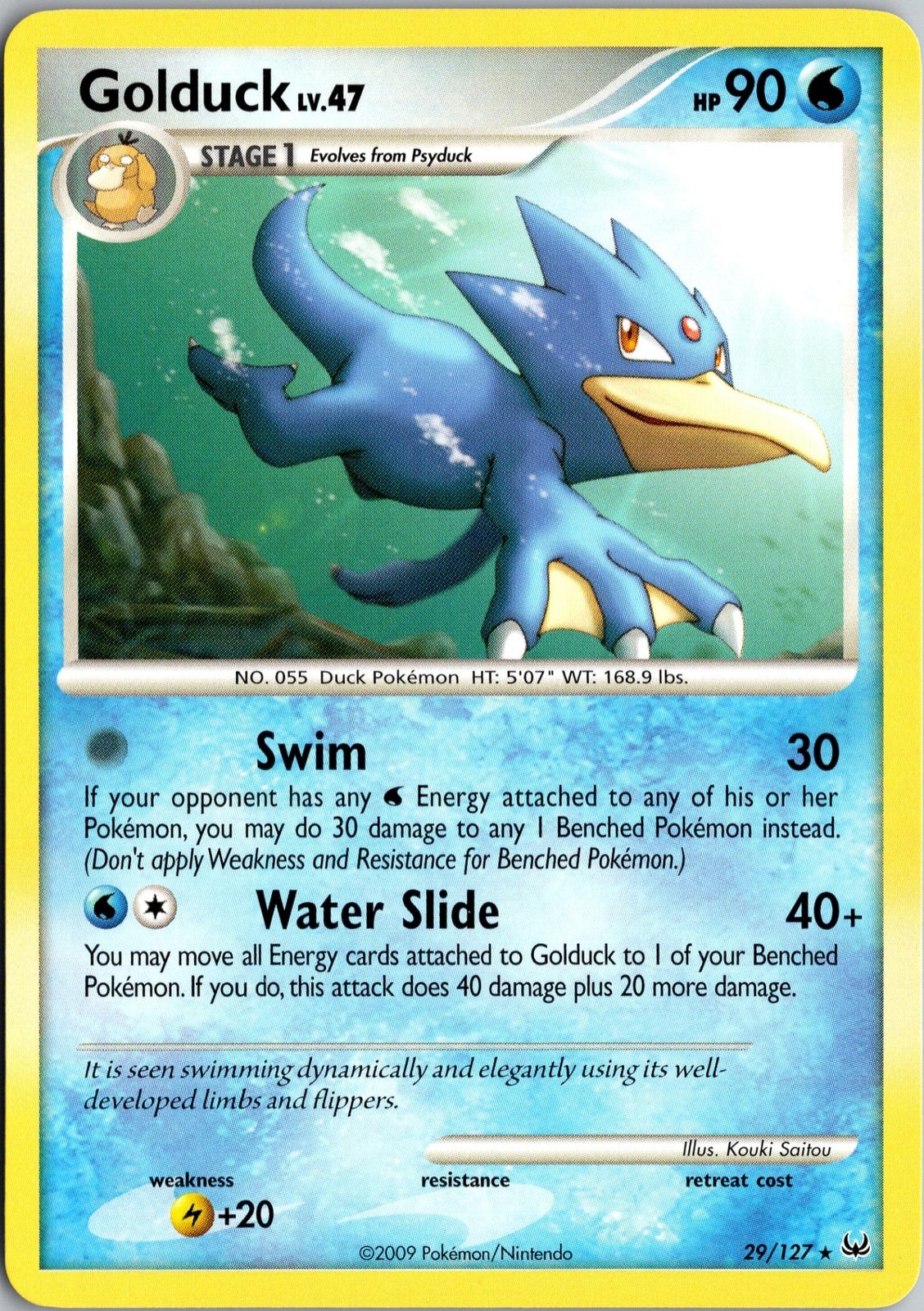 GOLDUCK 29/127 RARE PLATINUM POKEMON NM