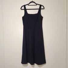 Loft Fit And Flare Tank Dress Black Midi Size 8