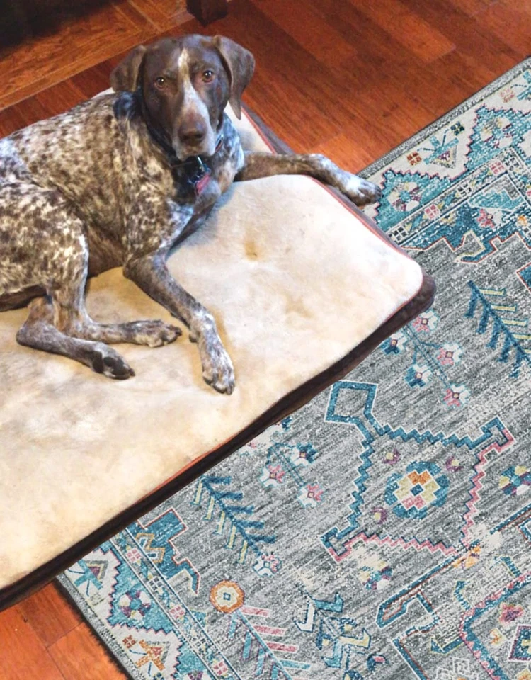 Linon Home Decor Products The Anywhere Washable Rug Shalonda Grey & Green 3' ... - Image 4 of 4