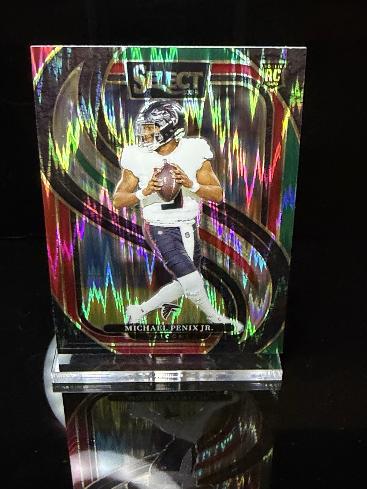 2024 Panini Select - Premier Level #110 Michael Penix Jr. Red & Green Shock (RC)