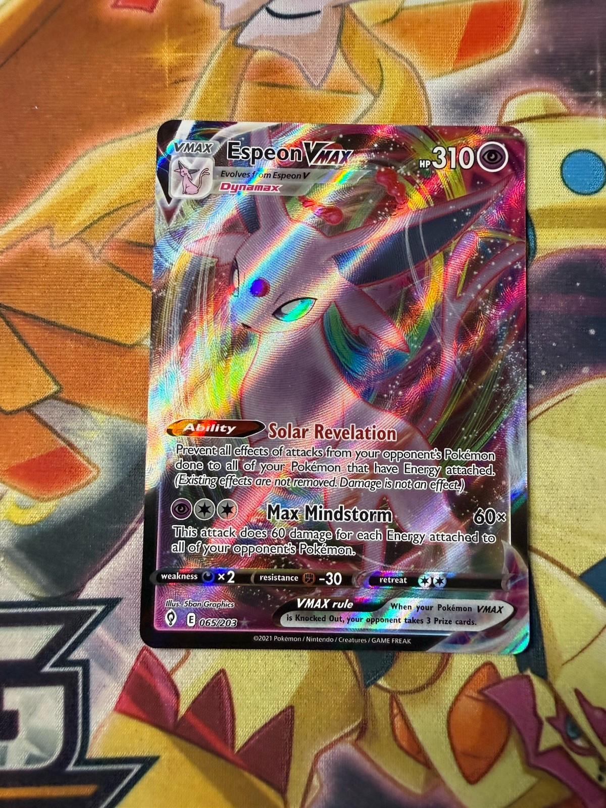 Pokemon TCG Card Espeon VMAX 065/203 Evolving Skies Ultra Rare - NM 