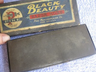 Vintage Branded Sharpening Stone. Black Beuty.