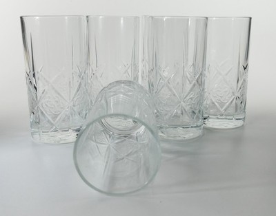 6 x Dewars Scotch Highball Glas Relief Longdrink Gläser Whisky White Label 9473