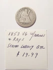 1853 W/Arrows + Rays VG Seated Liberty Quarter Scarce