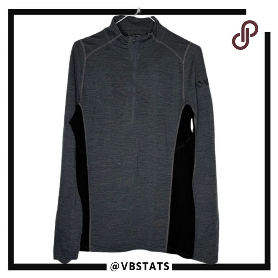 Ibex Men's Zque Certified Merino Wool 1/4 Zip Long Sleeve Shirt Gray Size Medium - Image 2 of 4