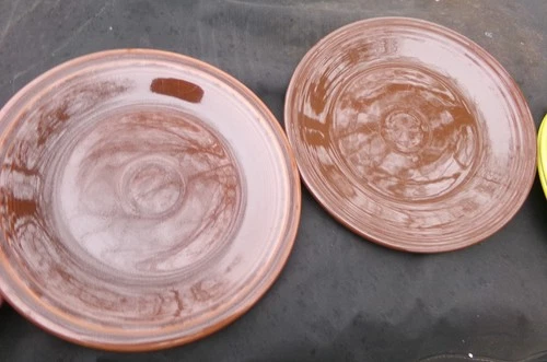 Set Of 2 Brown Fiesta Ware Chocolate Dinner Plates 10.5” Retired Fiestaware