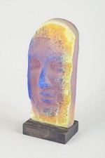 Bj&ouml;rn Ekegren, schwedischer Glask&uuml;nstler. Kunstglas Gesicht Skulptur. Ende 20...