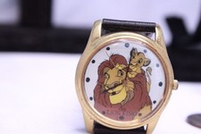 Authentic Disney Lion King Watch W/Mufasa & Simba-Leather Band