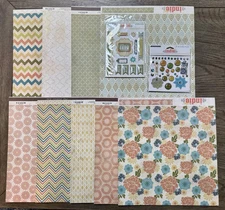 My Mind’s Eye *INDIE CHIC* Collection 12x12 Paper 9 Sheets Brads Chipboard 2012