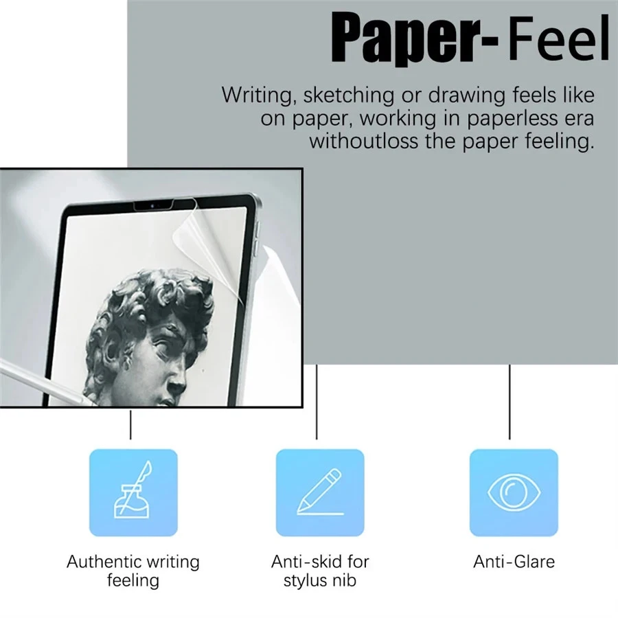 3Pc Paper Feel Like Screen Protector for Lenovo TAB M10 2nd Pro 3rd Plus 1st Gen - Image 3 of 4