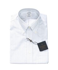  128 BROOKS BROTHERS - Blue Stripe NON-IRON REGENT Shirt - 15 - 33