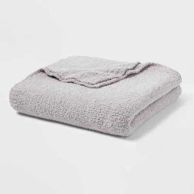 Threshold Chenille Throw Bed Blanket Oversized 108x92 Midweight, Gray, King