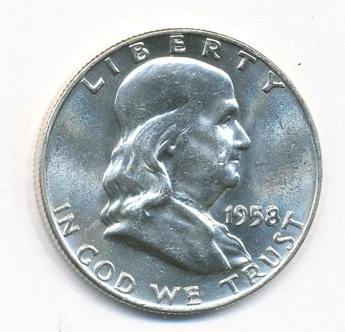 1958 D FRANKLIN SILVER HALF DOLLAR