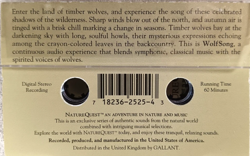 Vintage 1994 Nature Quest Wolf Song Cassette Tape - Image 4 of 4