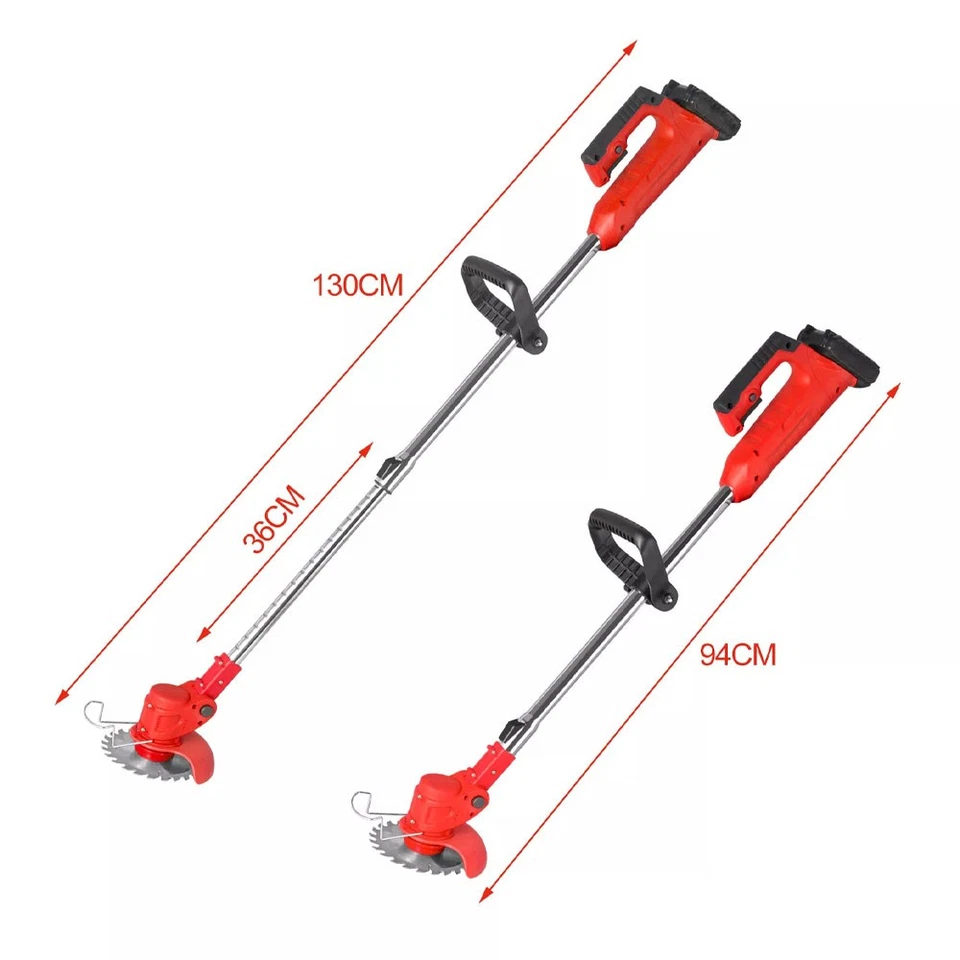 24V Cordless Electric Strimmer Grass Trimmer Weed Cutter Garden Edger +2 Battery - Image 2 of 4