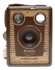 Kodak Brownie Six-20 Model F Box Camera with Flash Contacts