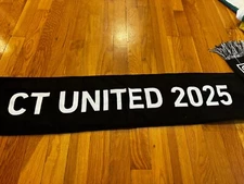 MLS Next Pro CT United 2025 Scarf Connecticut Ruffneck Black White Fringe Soccer