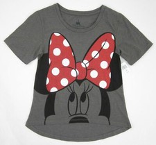 Womens Disney Parks Minnie Mouse Big Bow Glitter T Shirt Size XS