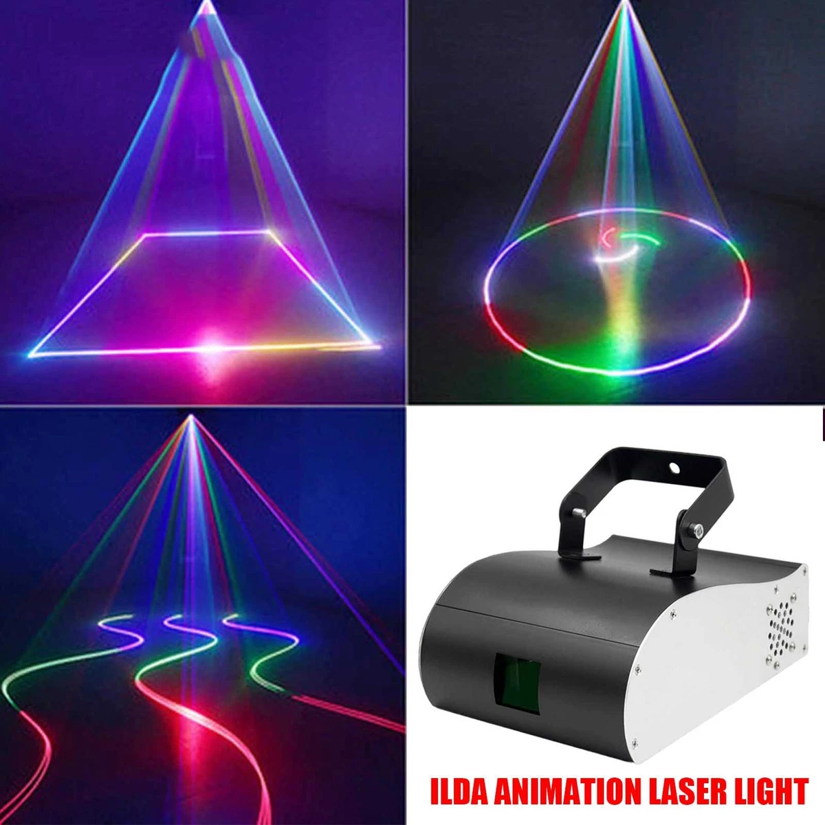 1W 1000mW ILDA Animation Stage Strobe Laser Light RGB DMX DJ KTV Club Party Lamp