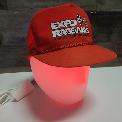 VTG 90' Expo Raceway Custom Car Show Red Rope Bill Race Hat