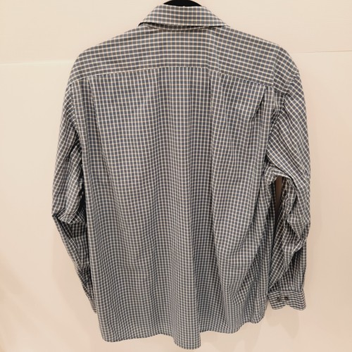 Lacoste Long Sleeve Button Down Shirt Mens Blue Light Brown Check Size 40 Logo - Picture 5 of 8