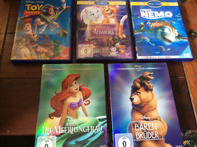 Disney [5 DVD] Bärenbrüder Toy Story Arielle Meerjungfrau Findet Nemo Aristocats