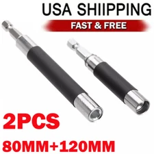 2PC Magnetic Screwdriver Extension Drill Holder Quick Release 1/4" Hex Shank USA