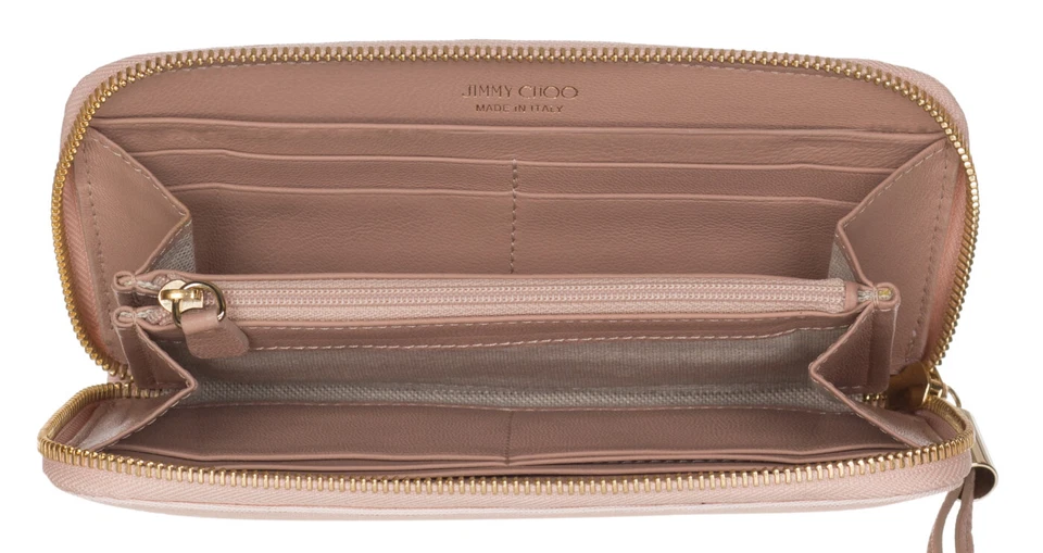 Cartera para mujer Jimmy Choo de lona rosa Filipa Stars con cremallera alrededor Foto 3 de 4