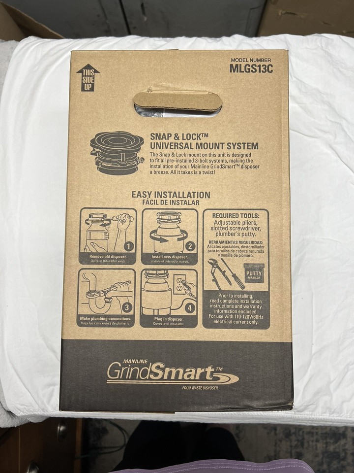 Mainline GrindSmart MLGS13C 1/3 HP 1900 RPM Garbage Disposal With Power