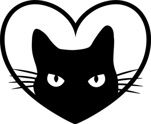 Cat Kitten Love Heart Animal Vinyl Decal Sticker for Car/Window/Wall - Picture 1 of 2