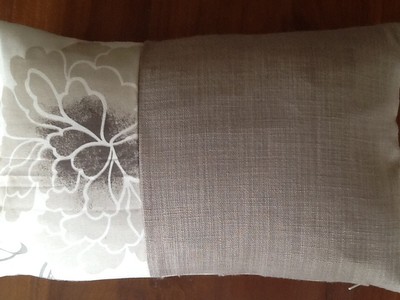 Housse De Coussin Bolster En Lin, Mélange Crème Et Moka, Motif Laura Ashley Babbington