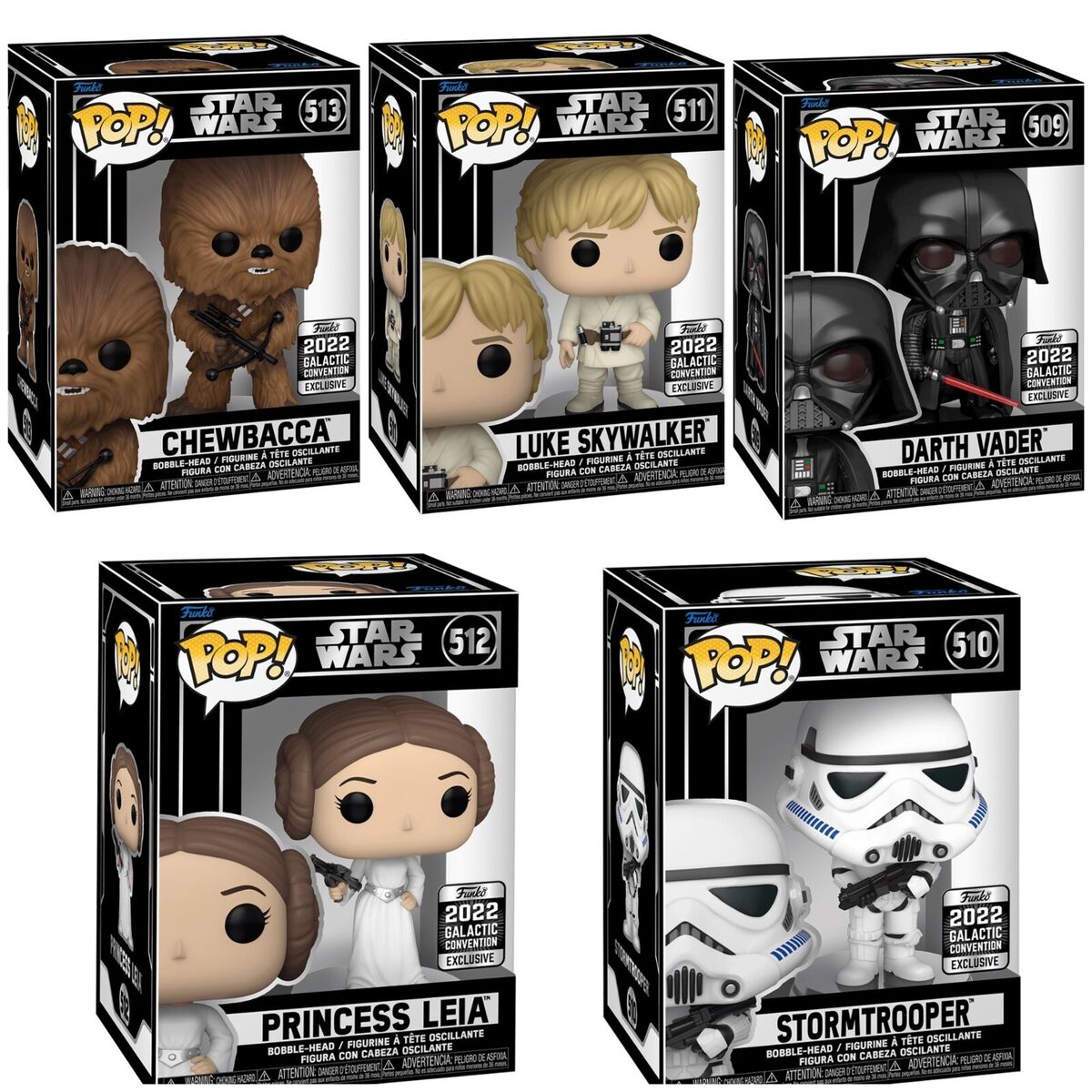 Funko Pop! Set Of 5 2022 Galactic Convention Exclusives Funko Pop! Set Of 5 2022 Galactic Convention Exclusives