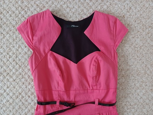 Vintage JANE NORMAN Women's Bodycon Pink Dress Size UK 6 - Picture 4 of 10