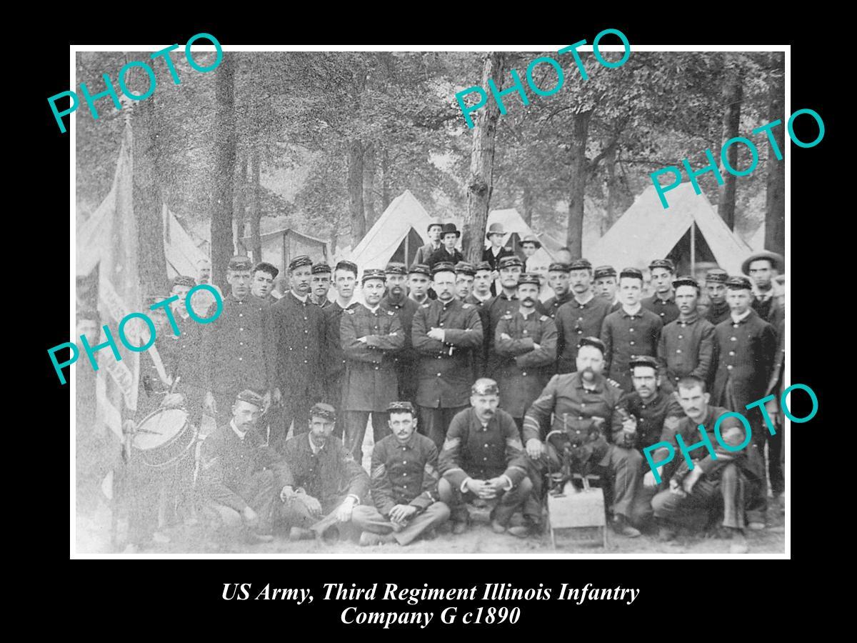 OLD HISTORIC PHOTO OF US ARMY 3rd REGIMENT ILLINOIS INFANTRY COMPANY G ...