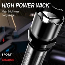 1200000LM LED Flashlight Tactical Light Super Bright Torch USB Rechargeable Lamp