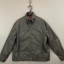 WEATHERPROOF Brand Lightweight Windbreaker Jacket Basic Black Mens XXL Full Zip