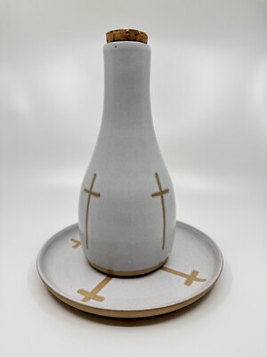 Jane & Gordon Martz for Marshall Studios White Cross Decanter & Plate