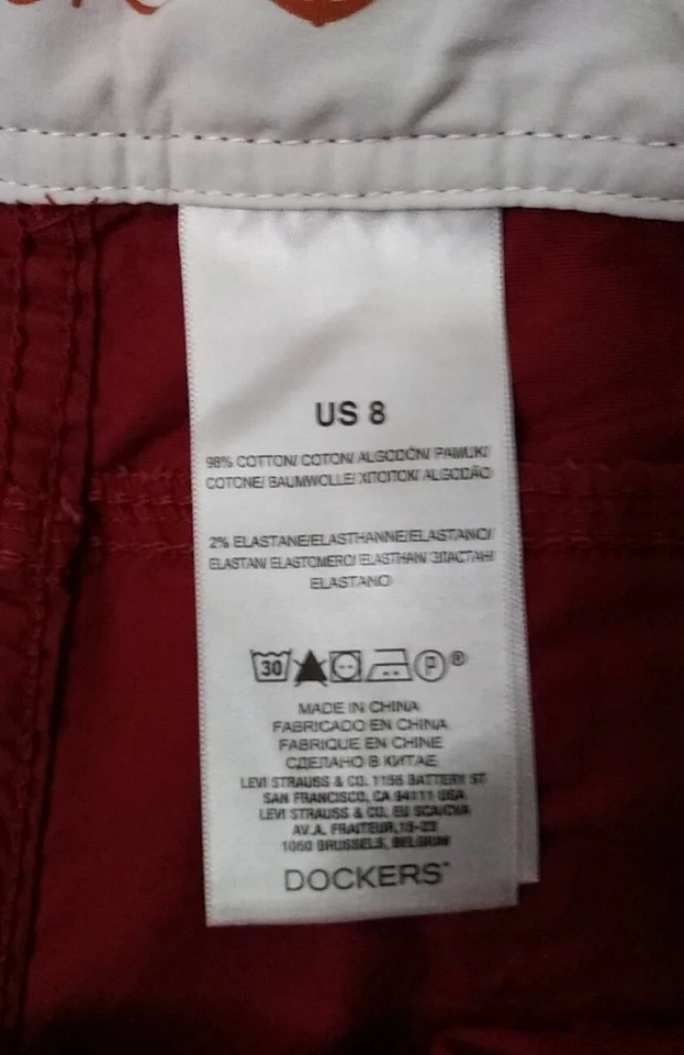 Dockers женщин размер 8 коралловый красный хлопок общего назначения брюки прямой узкие ноги новый с Ярлыками - Изображение 3 из 4