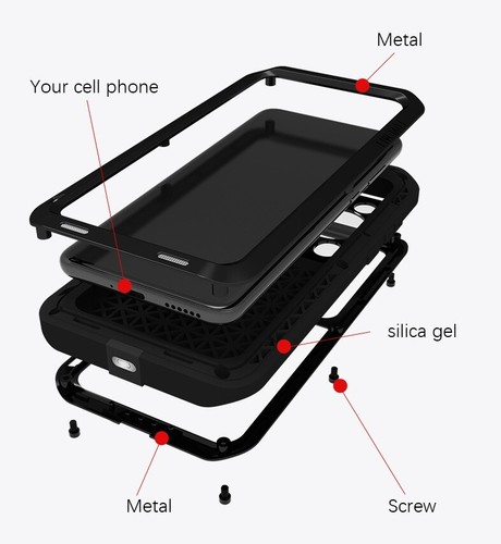 LOVE MEI Powerful Shockproof Metal Back Case For Huawei P60 Pro / P60 Art - Picture 4 of 23