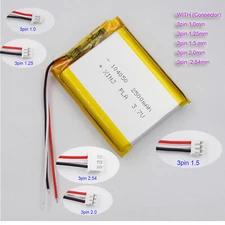 3.7V 2500mAh 9.25Wh Rechargeable Li Battery Lipo JST 3Pin NTC Thermistor 104050