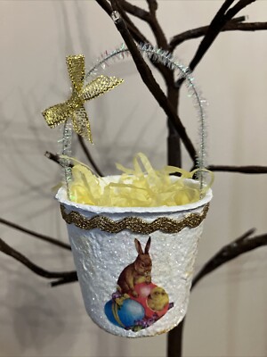 Ostern Vintage Stil Pappmaché Leckerli Korb