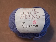 Stylecraft Pure Luxury Merino Yarn - Cornflower Blue -  New