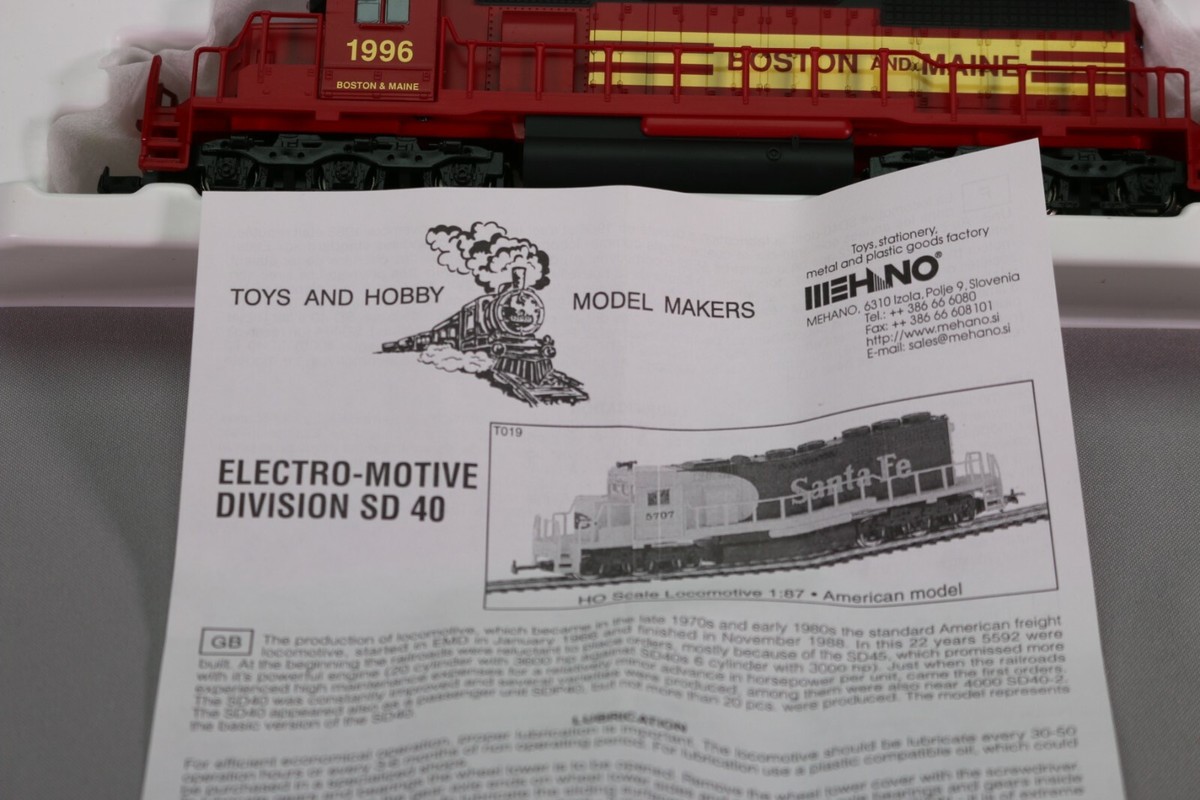 Locomotive HO MEHANO T019 26383 – EMD SD40 Boston & Maine B&M – Occasion