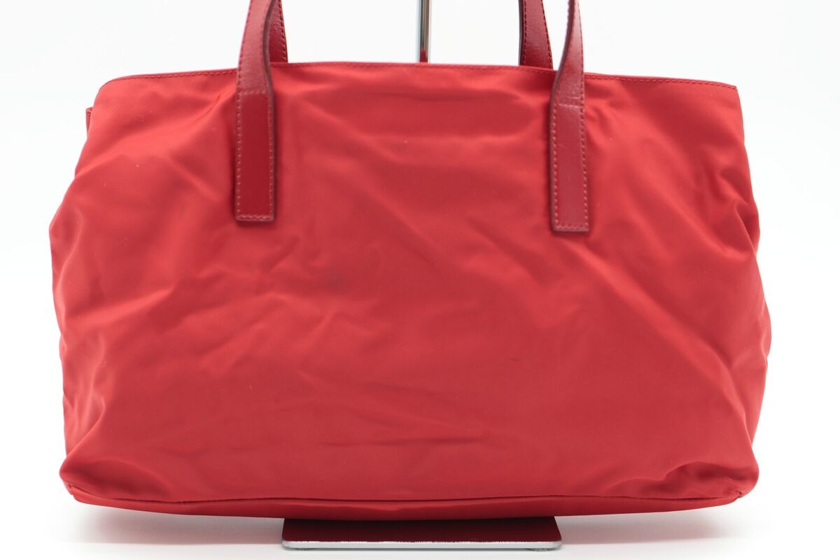 PRADA Tote Bag Nyron Leather Red Authentic | eBay PRADA Tote Bag Nyron Leather Red Authentic | eBay